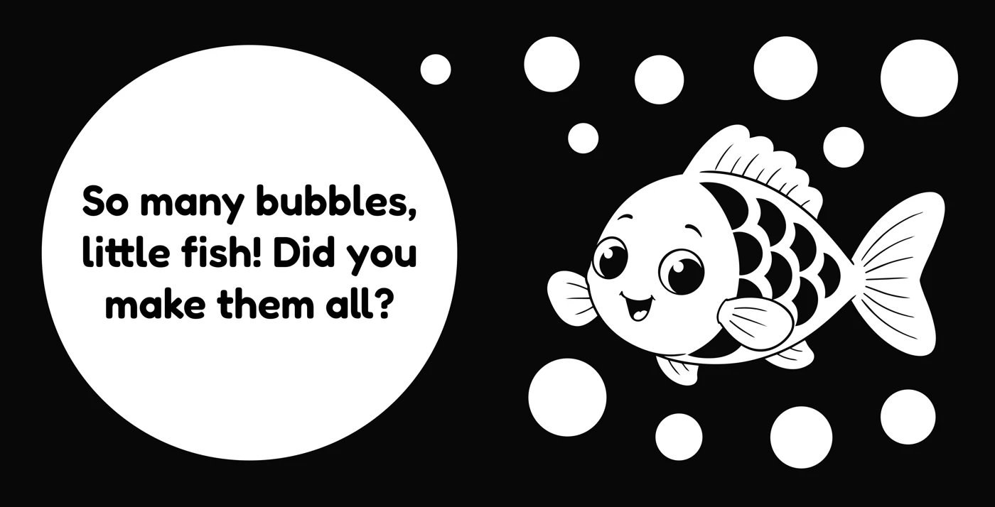 A little fish surrounded by bubbles