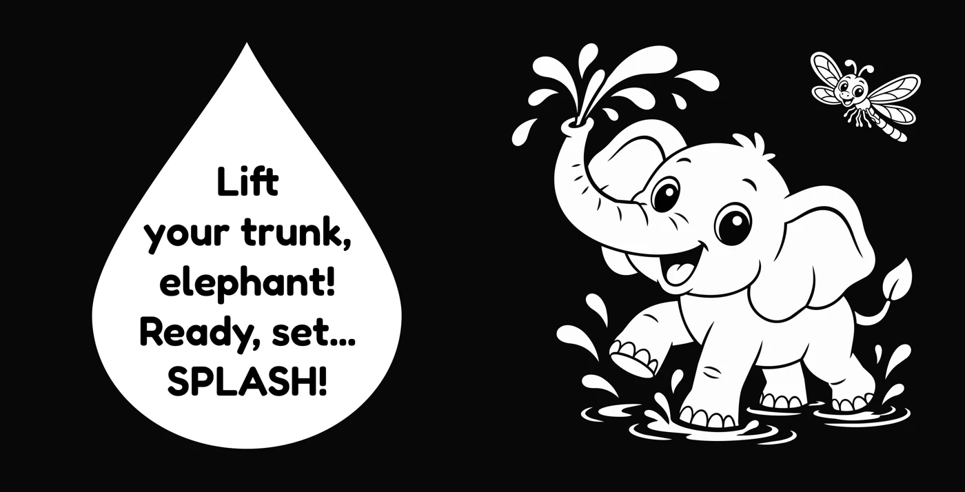 An elephant splashing water